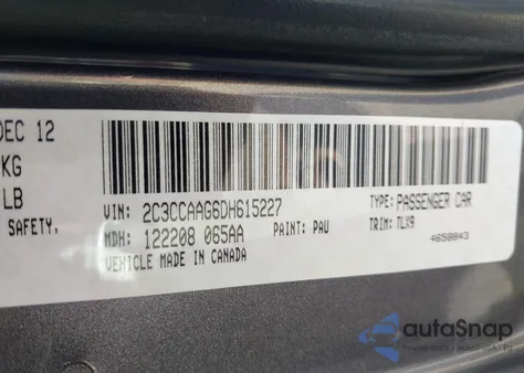 2013 Chrysler 300 Motown z USA, uszkodzony, nr VIN 2C3CCAAG6DH615227